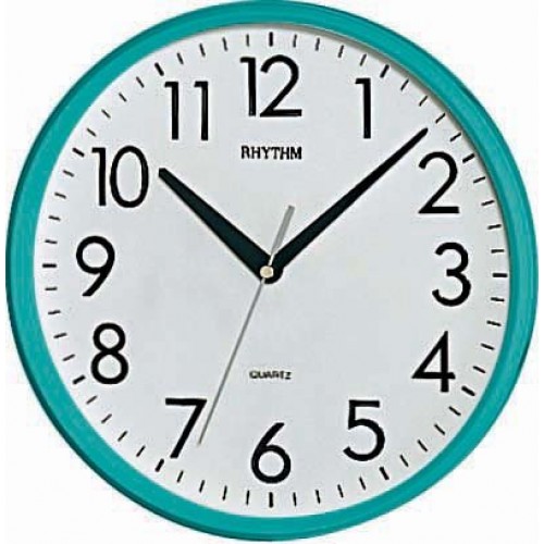 Rhythm Plastic Wall Clock 3D Numerals Analog Green